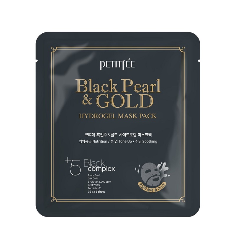 Petitfee – Black Pearl &amp; Gold Hydrogel Mask Pack