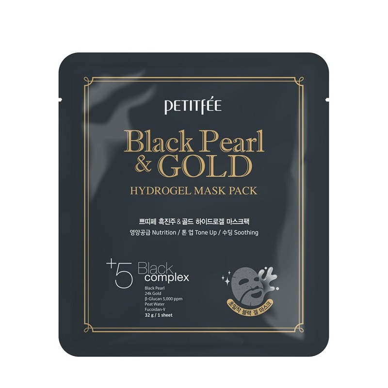 Petitfee – Black Pearl & Gold Hydrogel Mask Pack