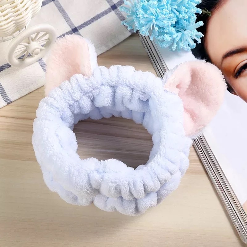 Miss&Missy – Frottee Haarband mit Katzenohren (Blau)