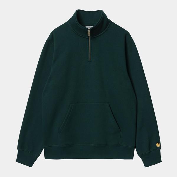 Carhartt WIP Chase Neck Zip Sweat Frasier/Gold M L XL