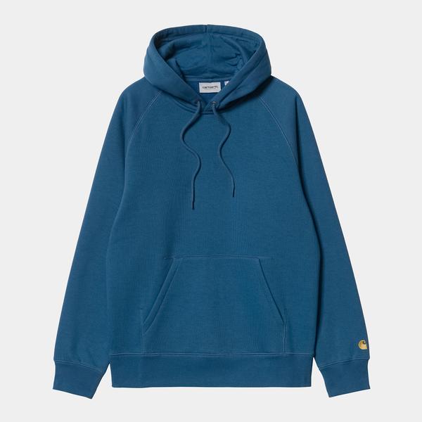 Carhartt WIP Hooded Chase Sweat Skydive/Gold M L XL
