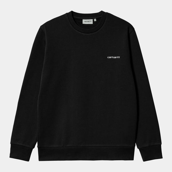 Carhartt WIP Script Embroidery Sweat Black/White M L XL