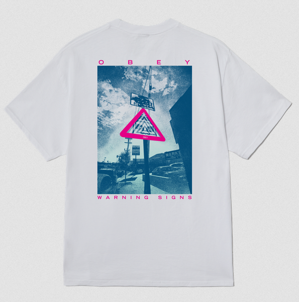 Obey Warning Sign White M L XL